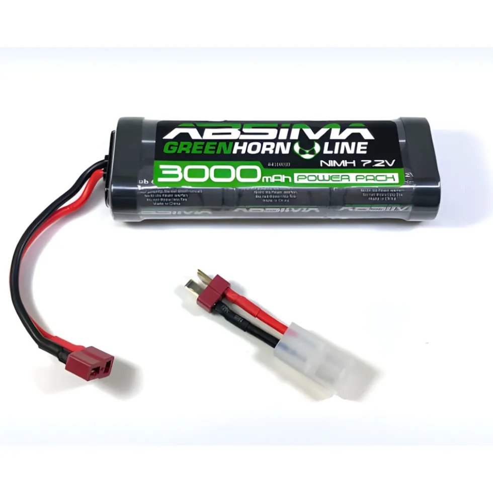 Absima Greenhorn NiMH Stick Pack 7.2V 3000 (T-Plug + Tamiya Adapter)