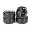 Absima Komplettrad Drift LP 9-Speichen / Profil B schwarz/chrom 1:10 (4)