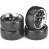 Absima Komplettrad Drift LP Wabe / Profil A schwarz/chrom 1:10 (4)