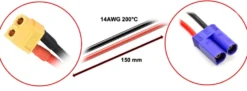Absima Ladekabel XT60 auf EC5 15cm