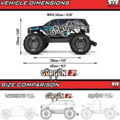 Arrma Gorgon 223S 2WD RTR Brushless Monster Truck 1:10 Blau/Schwarz