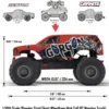 Arrma Gorgon 4X2 Mega 550 Brushed Monster Truck RTR 1:10 Red
