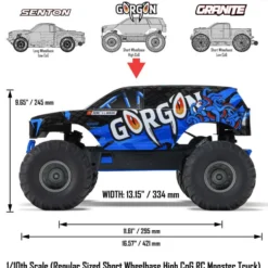 Arrma Gorgon 4X2 Mega 550 Brushed Monster Truck RTR 1:10 Blue