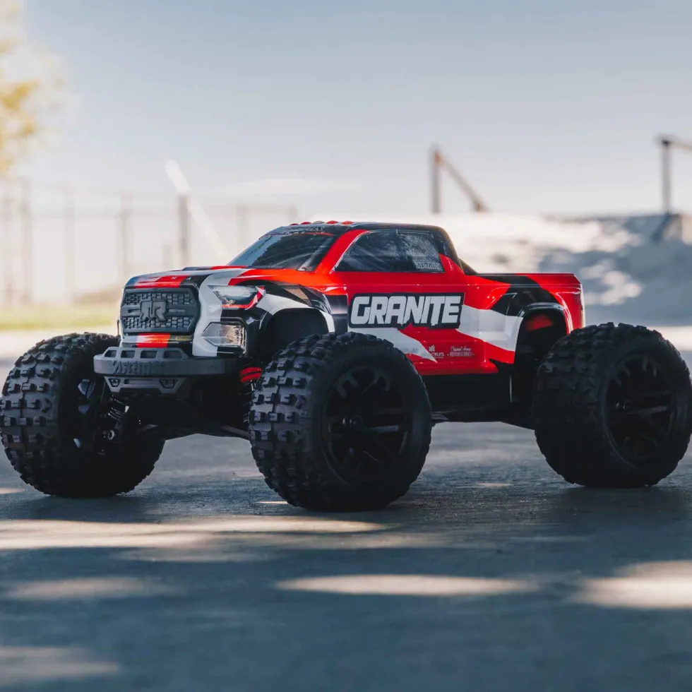Arrma Granite Grom Mega 380 Brushed 4X4 Monster Truck RTR 1:18 (mit Akku + Lader) rot/weiß