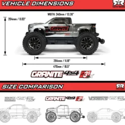 Arrma Granite 223S DSC 4X4 1:10 Brushless Monster Truck RTR Gun Metal