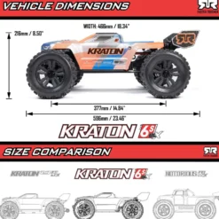 Arrma Kraton 6S 4x4 Brushless Speed Truck RTR 1:8 Blau/Orange