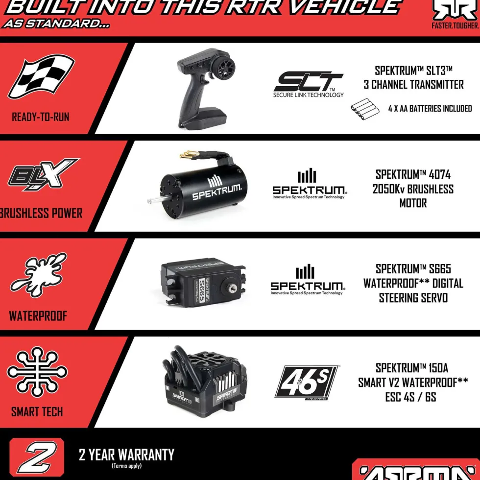 Arrma Kraton 4X4 6S BLX Brushless V6 Speed Truck 1:8 RTR Blue/Red