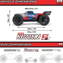 Arrma Mini Kraton 3S DSC 4X4 RTR Brushless Speed Truck 1:16 Schwarz/Rot