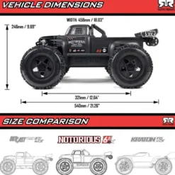 Arrma Notorious 4WD Stunt Truck 6S 1:8 RTR Black