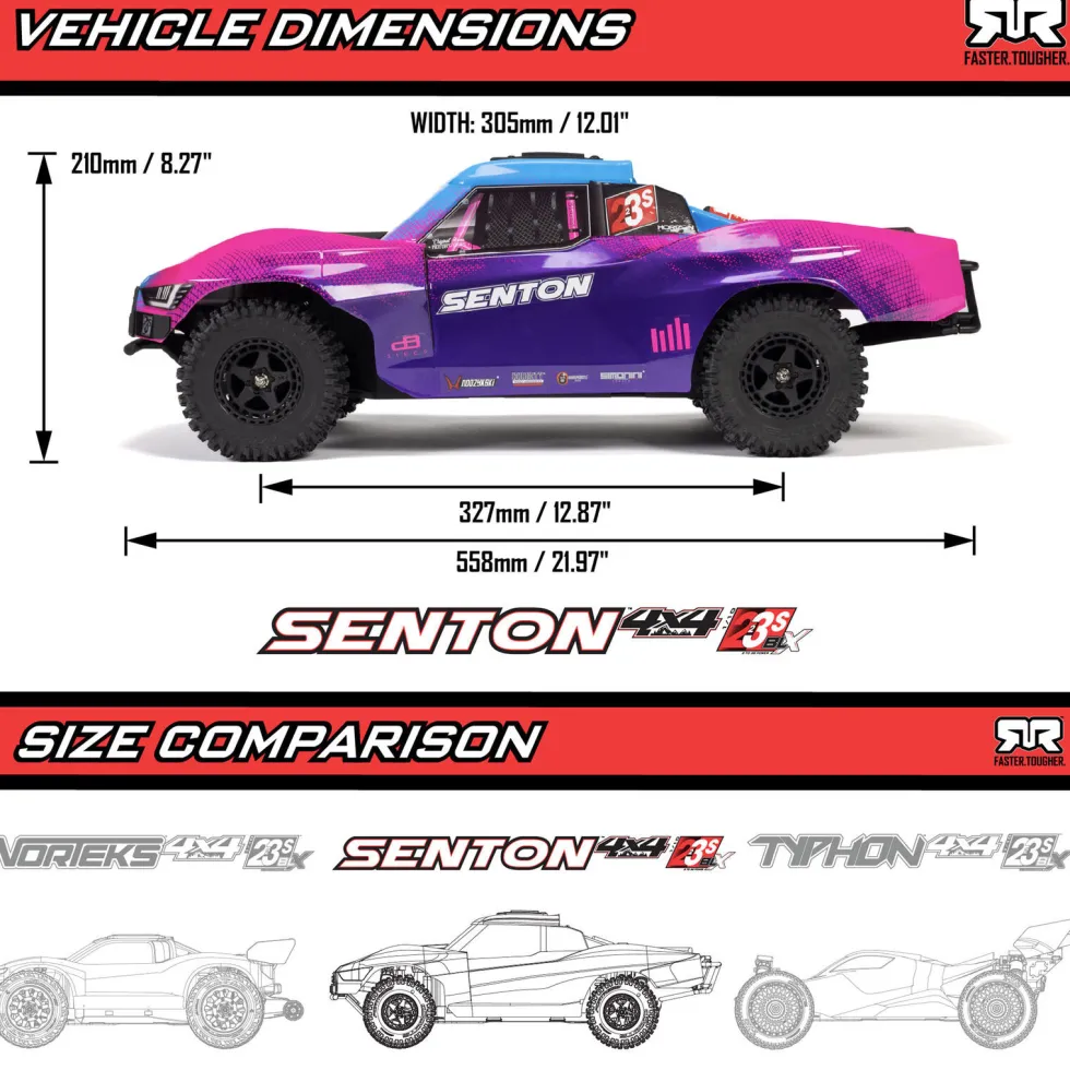 Arrma Senton 223S DSC 4X4 RTR Brushless Short Course Truck 1:10 Gelb