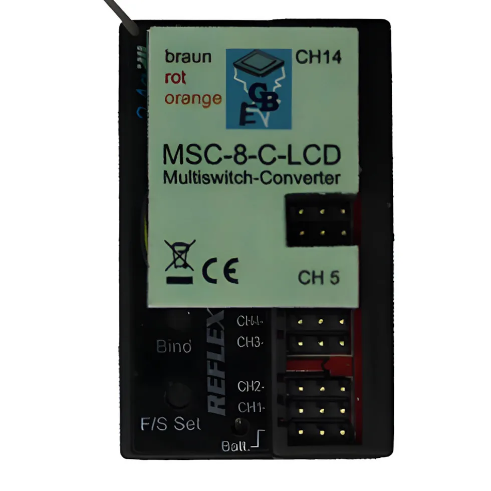 Beier-Electronic Multiswitch-Converter mit LCD für CARSON Reflex Stick Multi Pro MSC-8-C-LCD