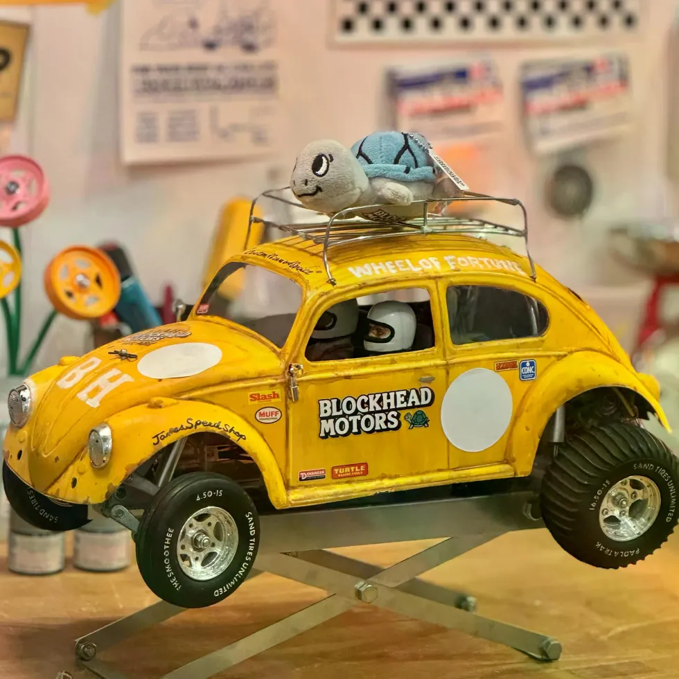 Blockhead Motors Turtle stuffed Keychain