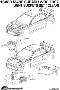Carisma Light Buckets (blau lackiert) für M48S Subaru WRC 1997