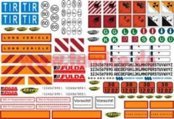 Carson 500907086 Dekorbogen LKW Warntafeln für Tamiya-Truck