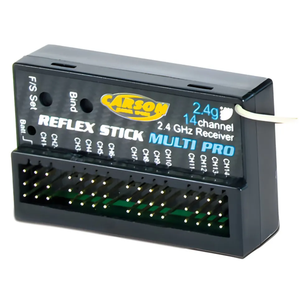 Carson 500501540 Empfänger 14 Kanal 2.4 GHz für Reflex Stick Multi Pro