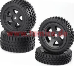 Carson 500900027 Reifen/Felgen-Set All Terrain (schwarz) DT-01/DT-02/DT-03