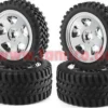 Carson 500900028 Reifen/Felgen-Set All Terrain (chrom) DT-01 / DT-02 / DT-03 Chassis