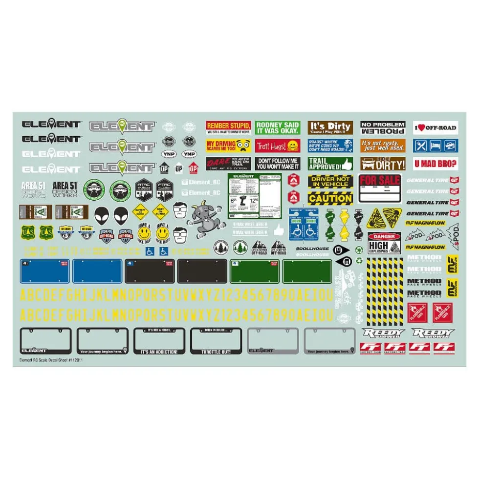 Element RC Enduro Scale Decal Sheet