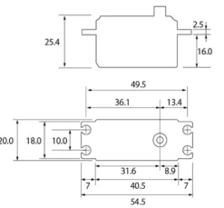 Futaba Servo S-C400 Low-Profile 0,08s/8kg HV (S-Bus)