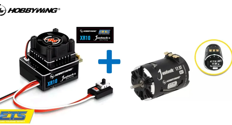 Hobbywing ETS FWD Xerun Justock Combo G3s mit 17.5 Turn 2450kV für 1:10