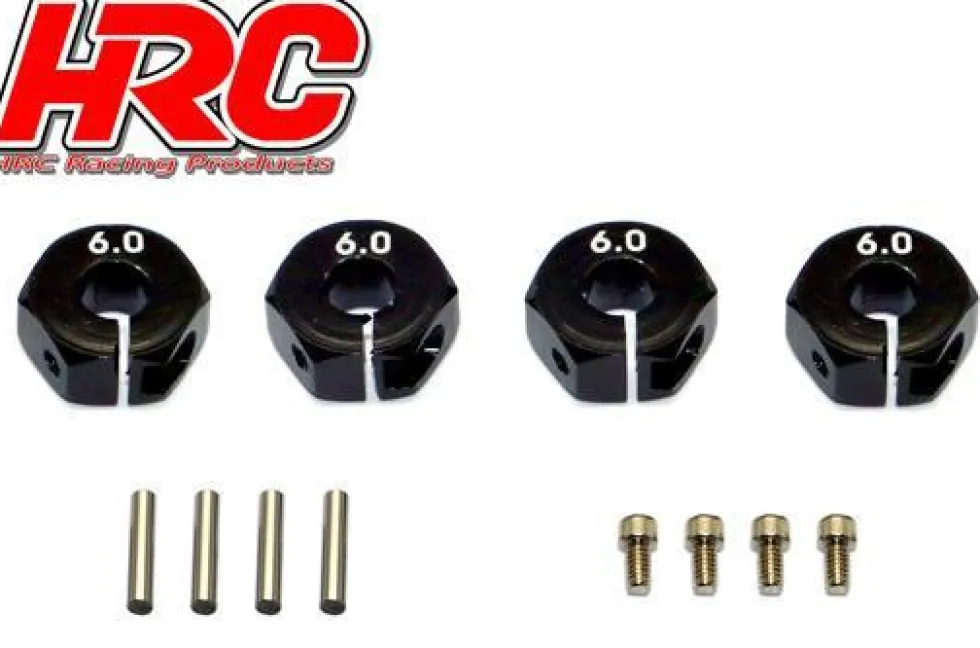 HRC Racing Alu 12mm Radmitnehmer (6mm breit) Schwarz (4)