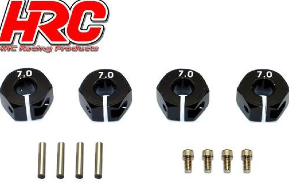 HRC Racing Alu 12mm Radmitnehmer (7mm breit) Schwarz (4)