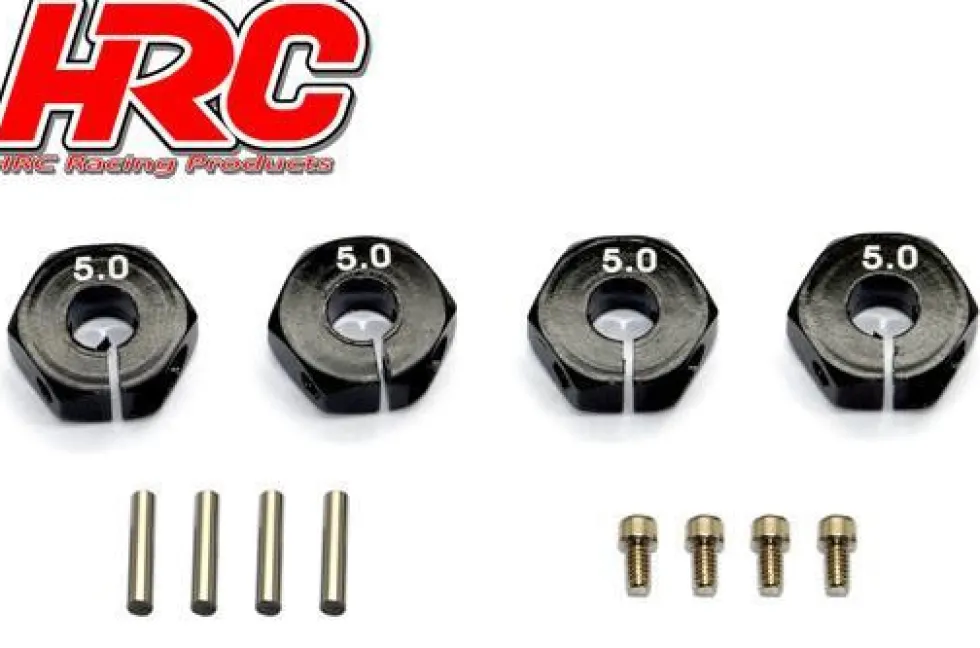 HRC Racing Alu Radmitnehmer 12mm (5mm Dick) Schwarz (4)