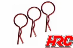 HRC Racing Karosserieklammern - 1/10 - Kurz - Gross Kopf - Rot (10 Stk.)