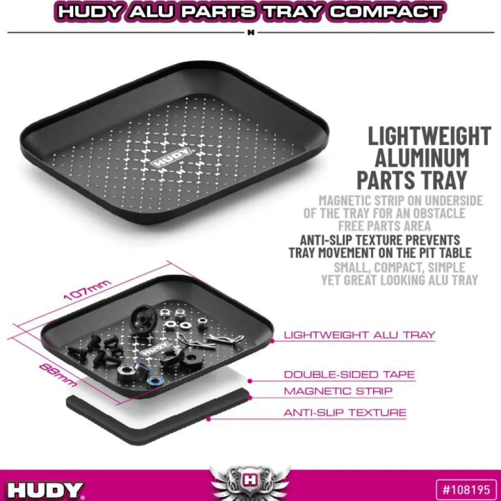 Hudy Alu Kleinteileschale Compact – magnetisch & rutschfest