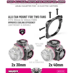 Hudy Alu-Lüfterhalterung für zwei Lüfter (30 mm/40 mm)