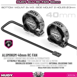 Hudy Alu Lüfter 40mm Boden/Seiten Montage