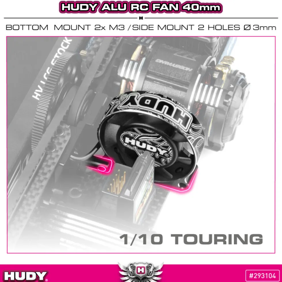 Hudy Alu Lüfter 40mm Boden/Seiten Montage