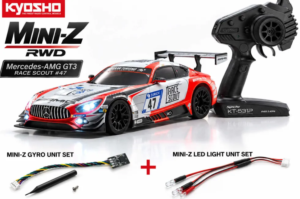 Kyosho Mini-Z Mercedes AMG GT3 24h NBG18 No.47 MR04 RWD mit Licht & Gyro