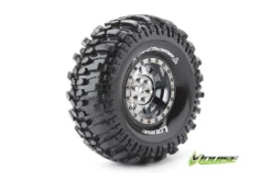 Louise Komplettrad CR-CHAMP 1/10 Crawler Super Soft 1.9 Felgen Schwarz Chrom Hex 12mm (2)