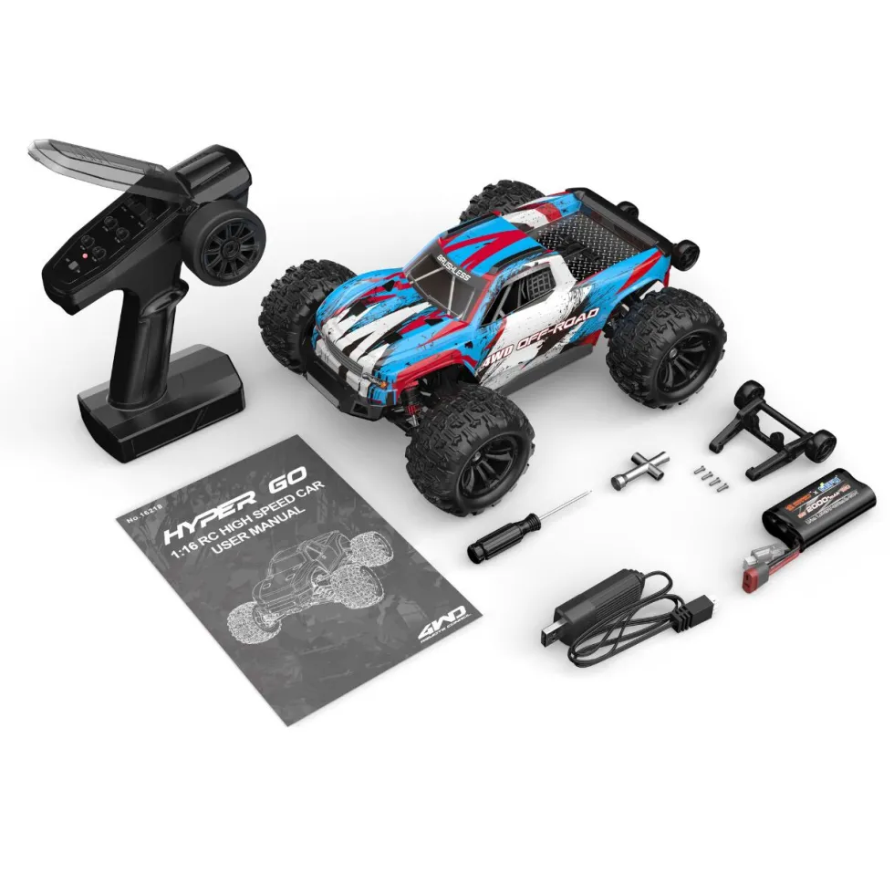 MJX Hyper GO Brushless Monster Truck 4WD 1:16 RTR blau/weiß