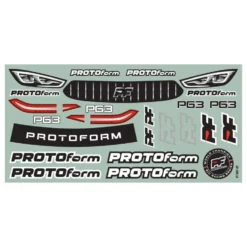 PROTOform Karosserie-Satz P63 light (0.65 mm) 190 mm TC 1:10 (unlackiert)