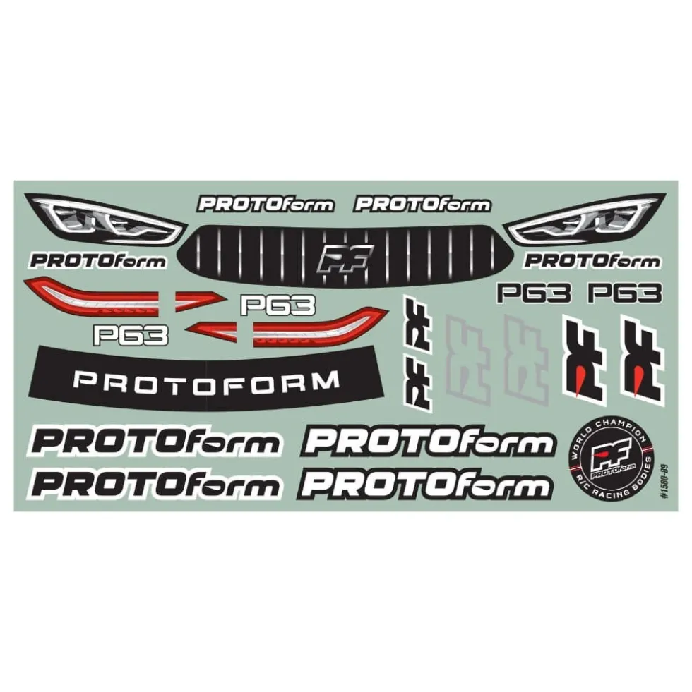 PROTOform Karosserie-Satz P63 light (0.65 mm) 190 mm TC 1:10 (unlackiert)