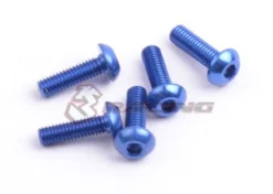 3Racing M3 x 10 AL7075 Button Head Hex Socket - Machine (5 Stk.) Blue