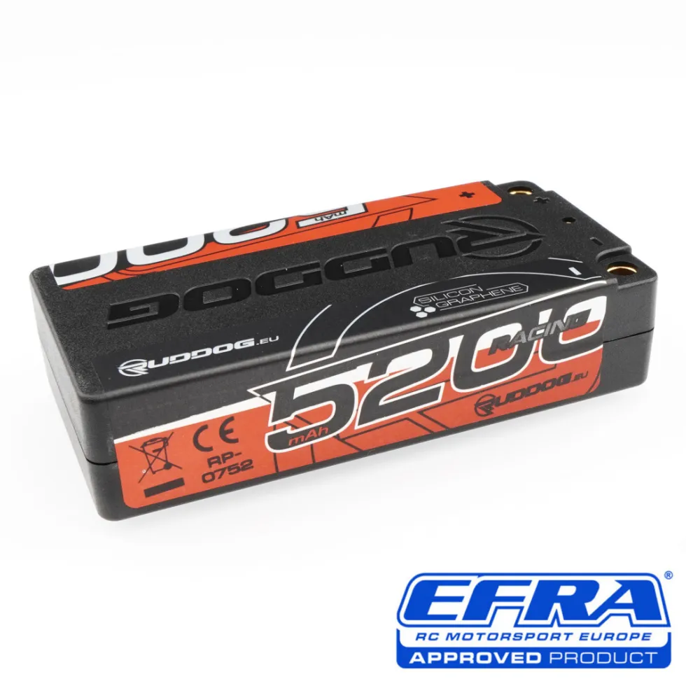 Ruddog LiPo Racing 5200mAh 150C/75C 7.6V LCG Short Stick Pack LiPo-HV