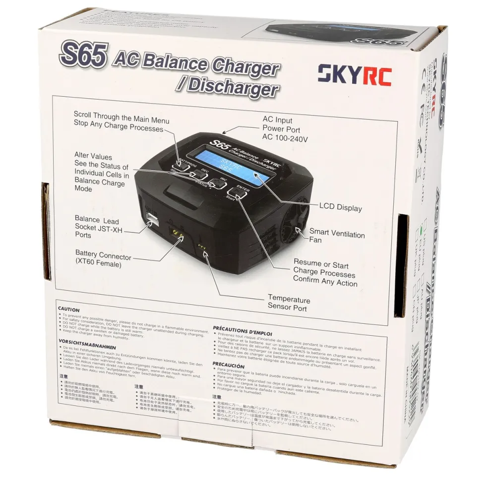 SkyRC Ladegerät S65 AC LiPo 2-4s 6A 65W / Entlade-Funktion