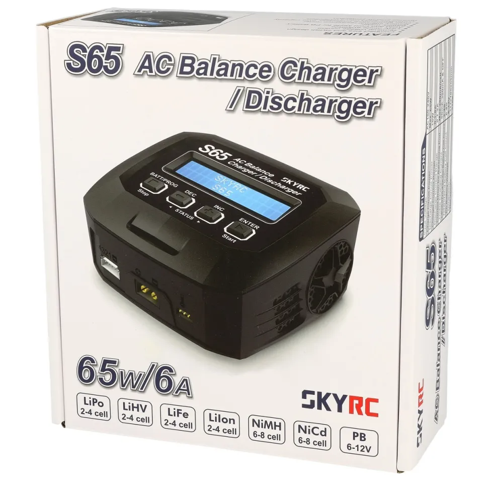SkyRC Ladegerät S65 AC LiPo 2-4s 6A 65W / Entlade-Funktion