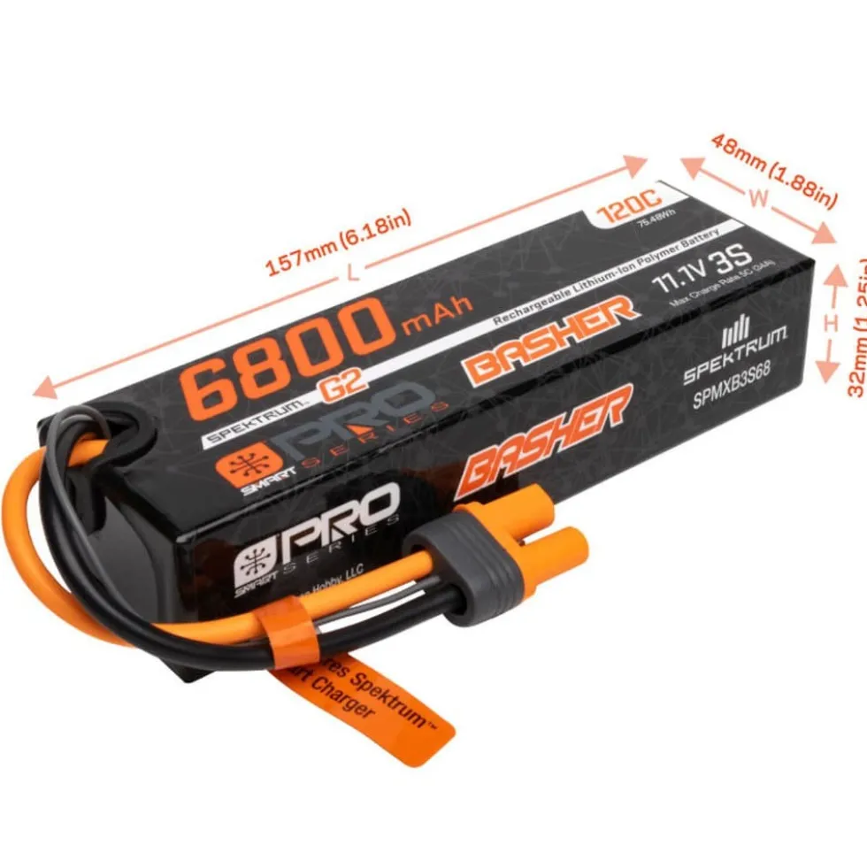 Spektrum LiPo-Akku 6800mAh 3S 11.1V Smart Pro Basher 120C IC5