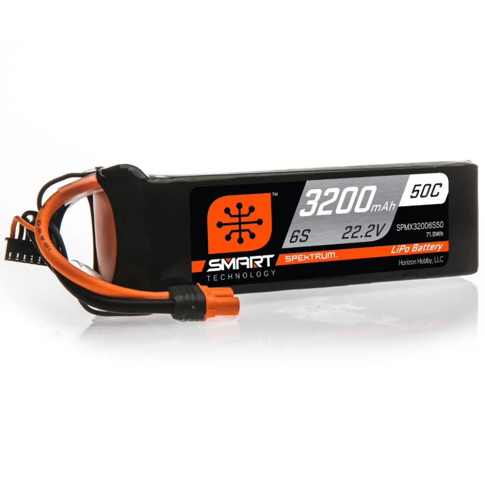 Spektrum LiPo 3200mAh 6S 22.2V 50C Smart IC3 Softcase