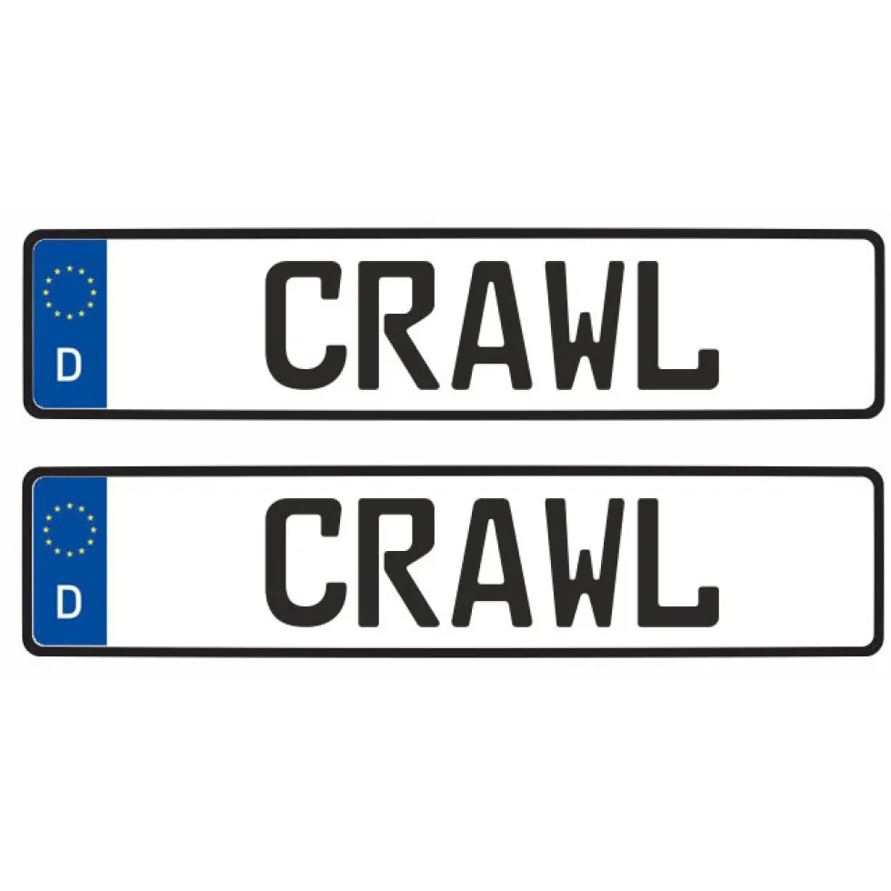 Tamico Kennzeichen "CRAWL" Deutschland EU 1:10 3D 2er Set