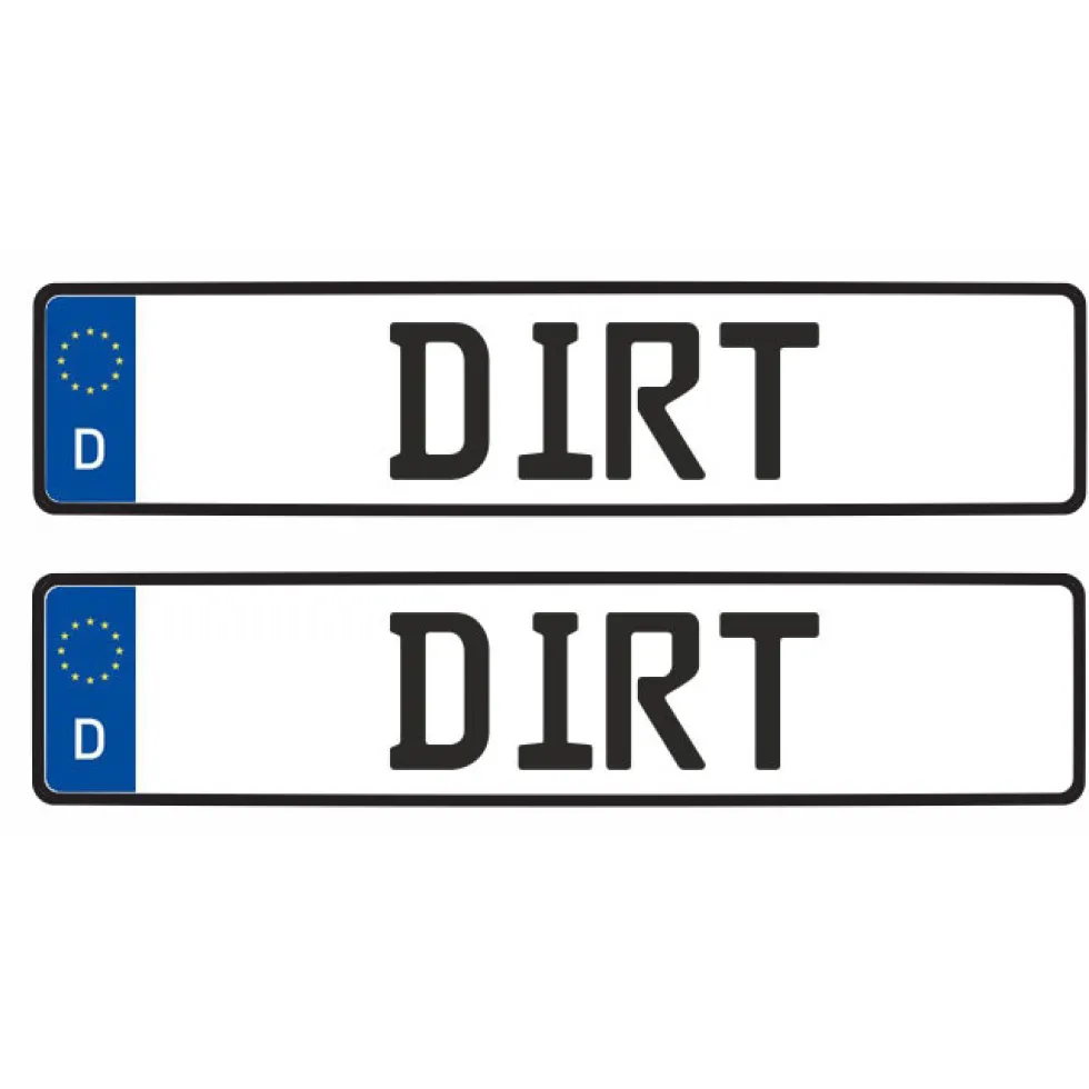 Tamico Kennzeichen "DIRT" Deutschland EU 1:10 3D 2er Set