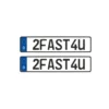 Tamico Kennzeichen "2FAST4U" Deutschland EU 1:10 3D 2er Set