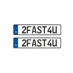 Tamico Kennzeichen "2FAST4U" Deutschland EU 1:10 3D 2er Set