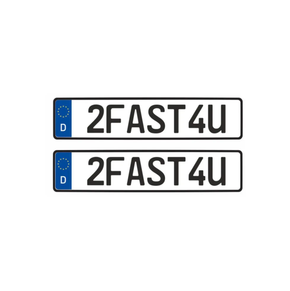 Tamico Kennzeichen "2FAST4U" Deutschland EU 1:10 3D 2er Set
