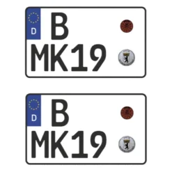 Tamico Wunschkennzeichen Deutschland EU Zweizeilig-Klein 3D 2er Set