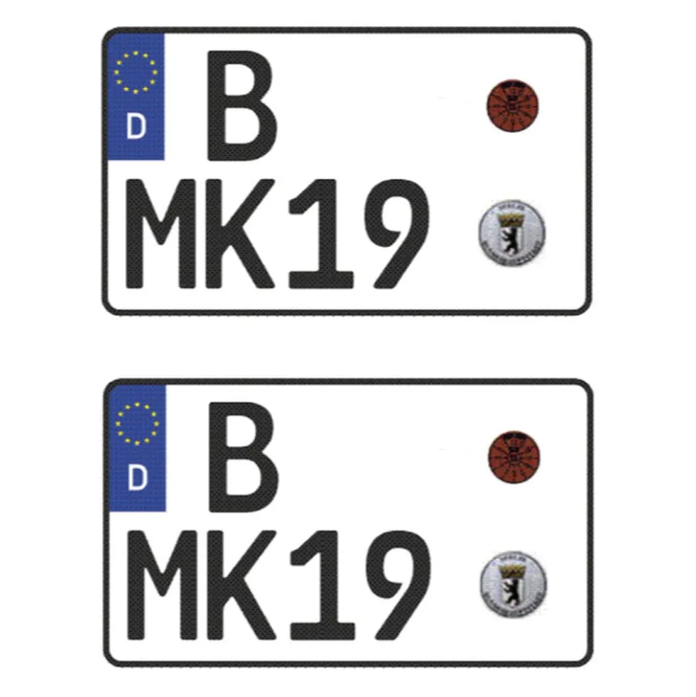 Tamico Wunschkennzeichen Deutschland EU Zweizeilig-Klein 3D 2er Set